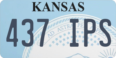KS license plate 437IPS