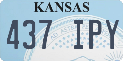 KS license plate 437IPY