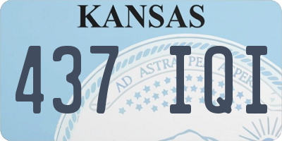 KS license plate 437IQI