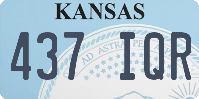 KS license plate 437IQR