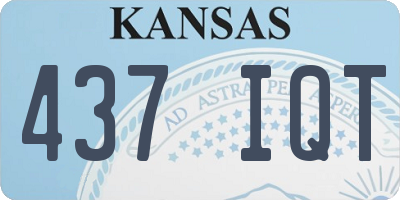 KS license plate 437IQT