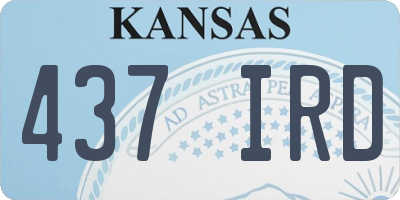 KS license plate 437IRD