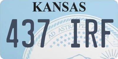 KS license plate 437IRF