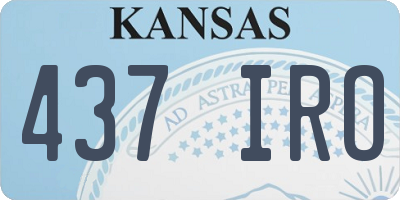 KS license plate 437IRO