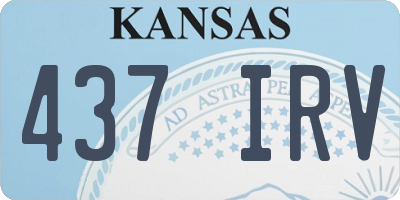 KS license plate 437IRV