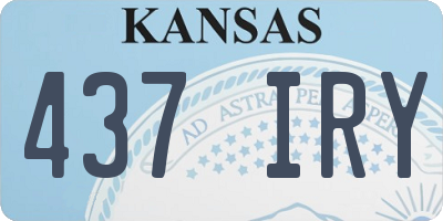 KS license plate 437IRY