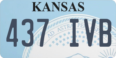 KS license plate 437IVB