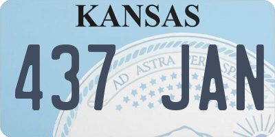 KS license plate 437JAN