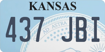 KS license plate 437JBI