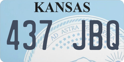 KS license plate 437JBQ