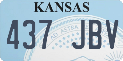 KS license plate 437JBV