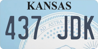 KS license plate 437JDK
