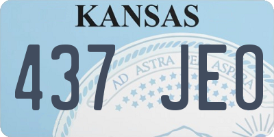 KS license plate 437JEO