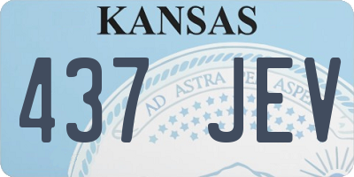 KS license plate 437JEV