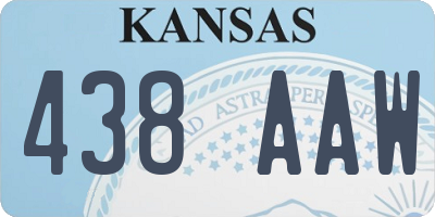 KS license plate 438AAW