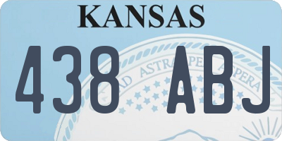 KS license plate 438ABJ