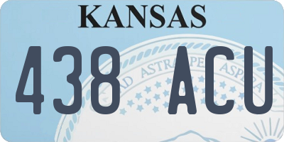 KS license plate 438ACU