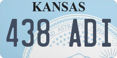 KS license plate 438ADI