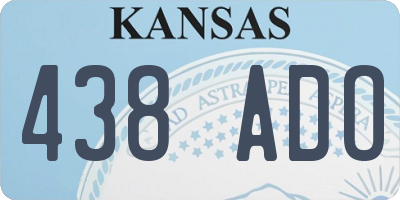KS license plate 438ADO