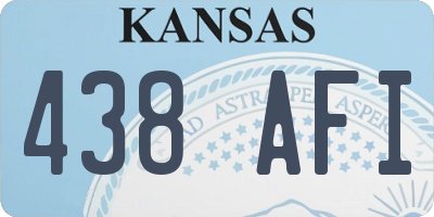 KS license plate 438AFI