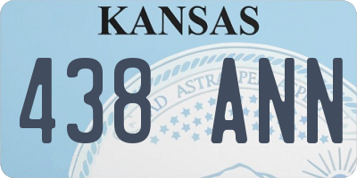 KS license plate 438ANN