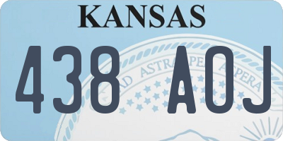 KS license plate 438AOJ