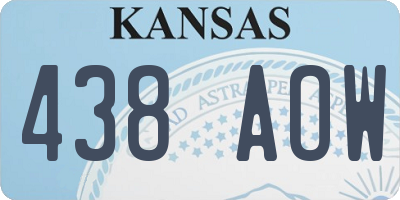 KS license plate 438AOW