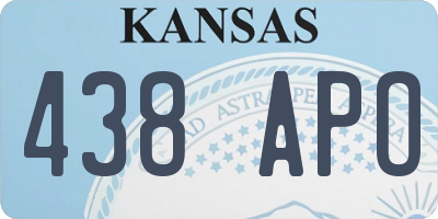 KS license plate 438APO