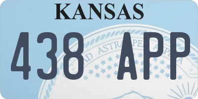 KS license plate 438APP