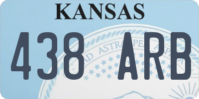 KS license plate 438ARB