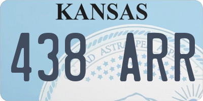 KS license plate 438ARR