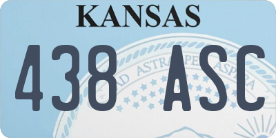 KS license plate 438ASC