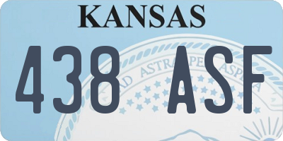 KS license plate 438ASF