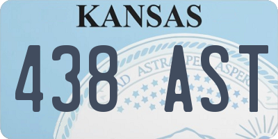 KS license plate 438AST