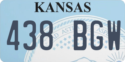 KS license plate 438BGW
