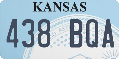 KS license plate 438BQA