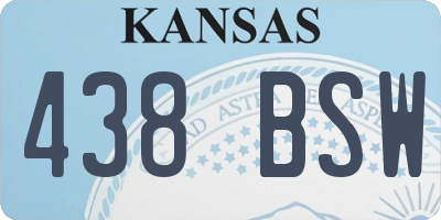 KS license plate 438BSW