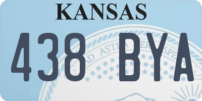 KS license plate 438BYA
