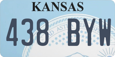 KS license plate 438BYW