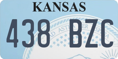 KS license plate 438BZC