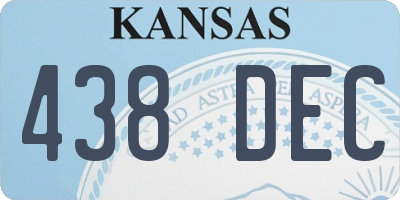 KS license plate 438DEC