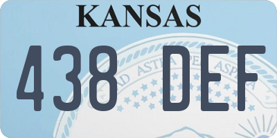 KS license plate 438DEF