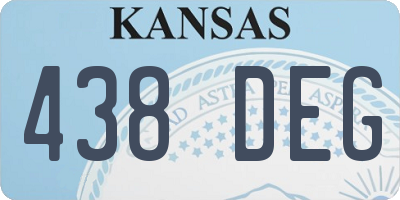 KS license plate 438DEG