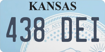 KS license plate 438DEI