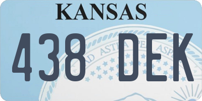 KS license plate 438DEK