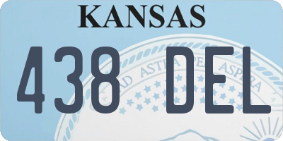 KS license plate 438DEL