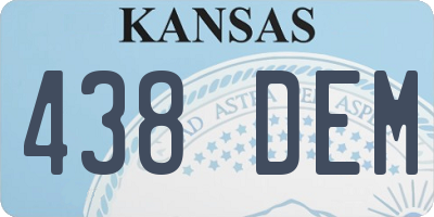KS license plate 438DEM