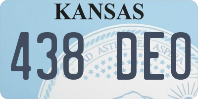 KS license plate 438DEO