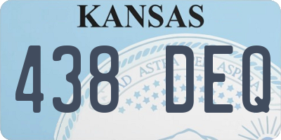 KS license plate 438DEQ