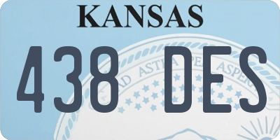 KS license plate 438DES